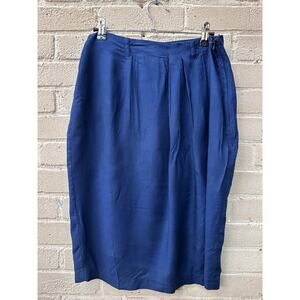 Vintage 90s SK & Company Pencil & Straight Skirt Blue Size 31” Waist Pleated